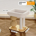 Pine wood cat nest with dual column double grasping balls in sisal style