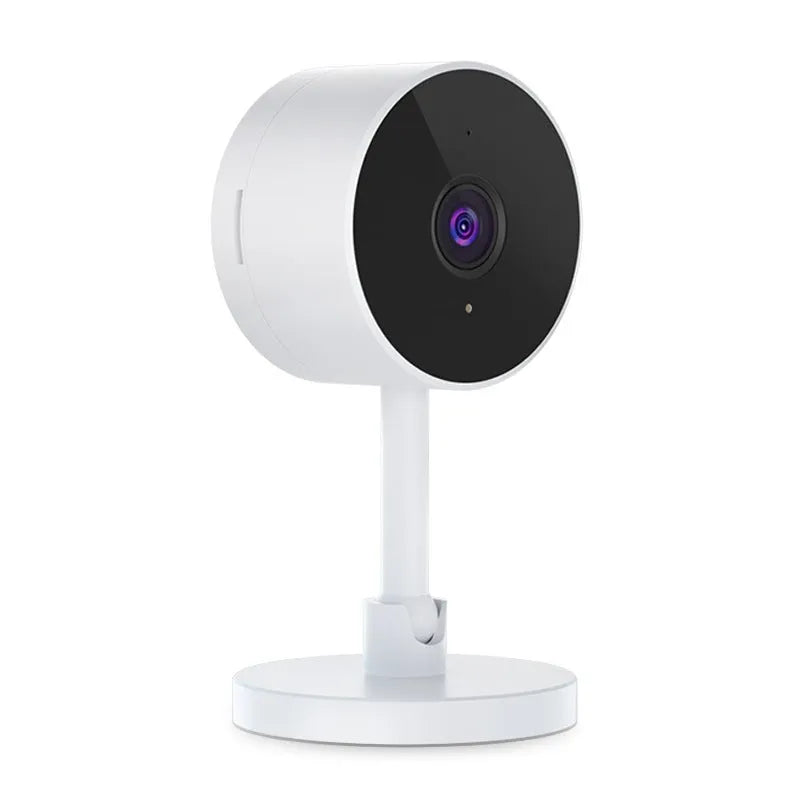 White FLASH FISH SKX10 gun-style WiFi security camera on a stand.