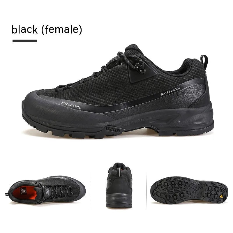 Men's low-top mountain climbing shoes with leather mesh uppers and non-slip rubber outsoles