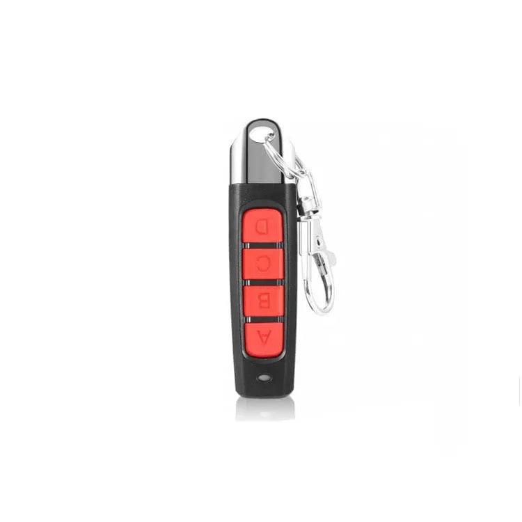 Rolling door remote control in black, blue, grey, or red colours with 433MHz frequency and 100m range