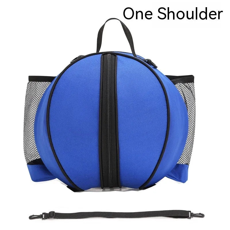 Oxford cloth basketball bag with 9L capacity showing one-shoulder and two-shoulder carrying options