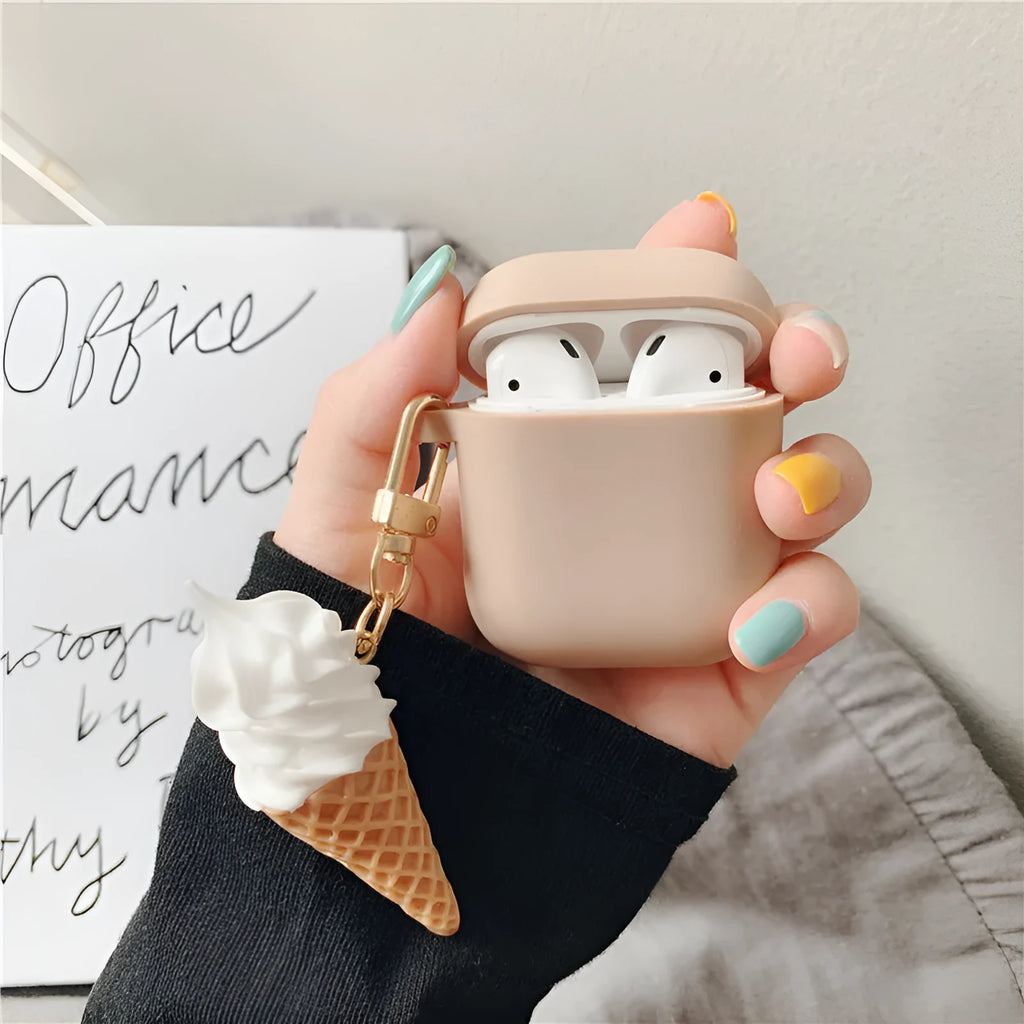 Cylinder ice cream design silicone case for Apple AirPods 2 wireless headphones