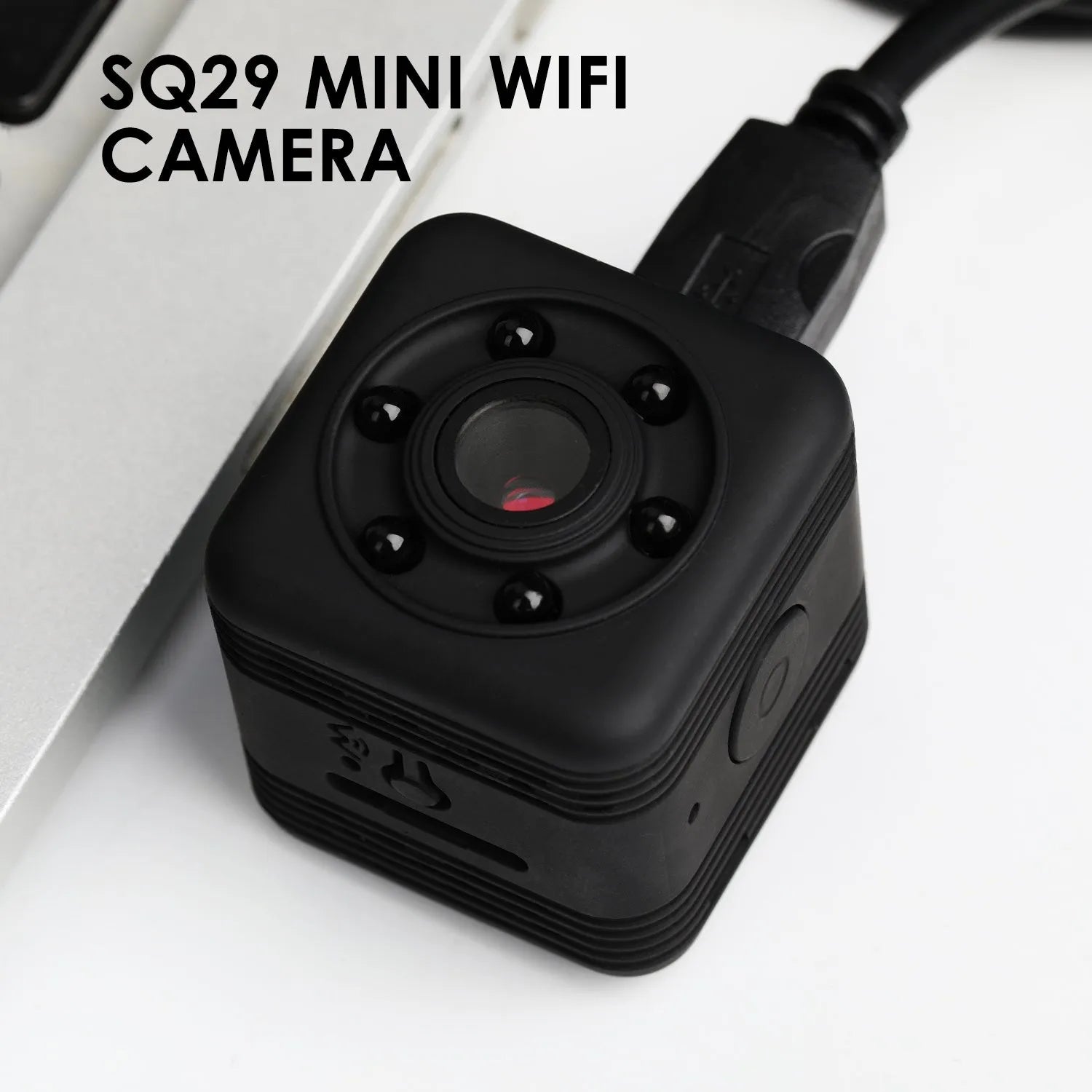 Black waterproof sports camera with GPCV4225 chip and MicroUSB port for 240 minute recording