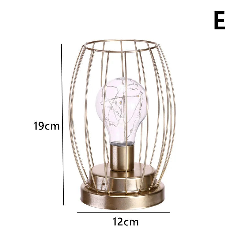 Geometric light bulb candle pendulum ornament in iron with electroplated finish