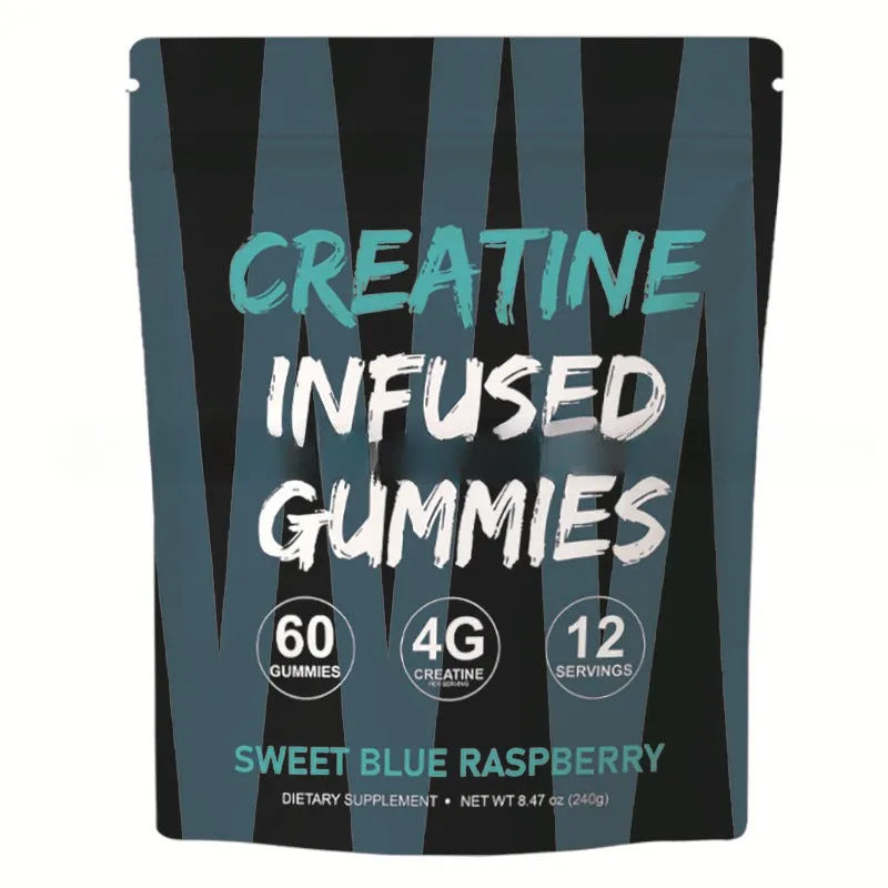Creatine monohydrate nutritional supplement fitness gummy box with 60 pieces