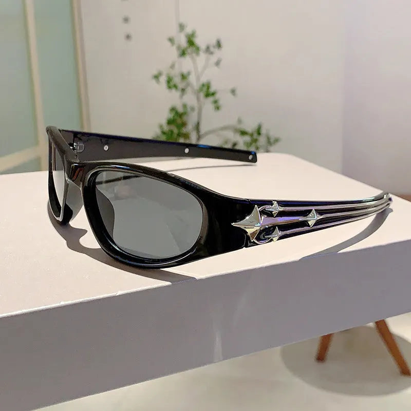 Outdoor sports windproof sunglasses with PC frame and polycarbonate lenses in six colour options