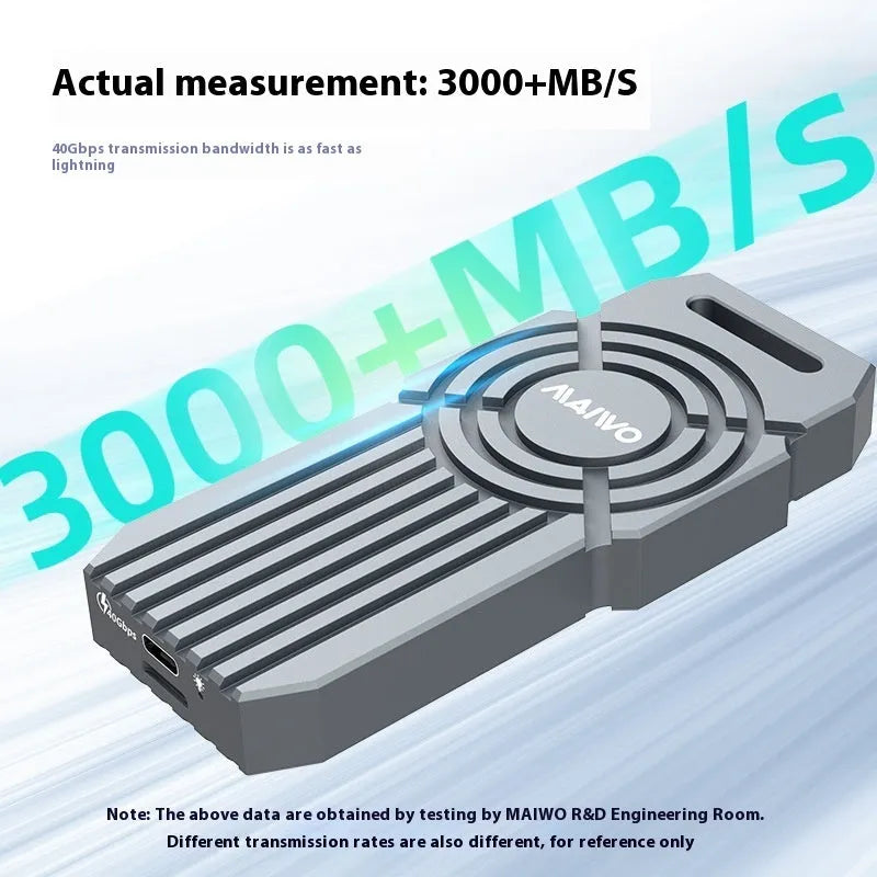 Aluminium USB4 hard disk enclosure for NVMe M2 solid state drives