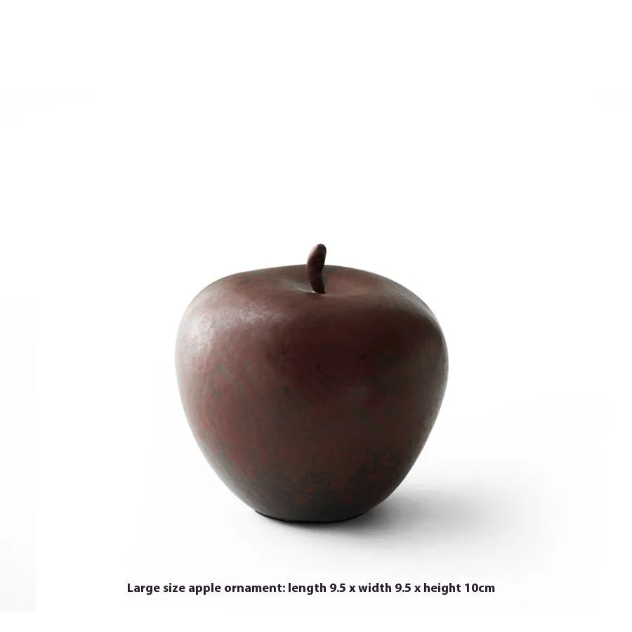 Chinese ceramic retro style apple ornament desktop decoration in large and small sizes