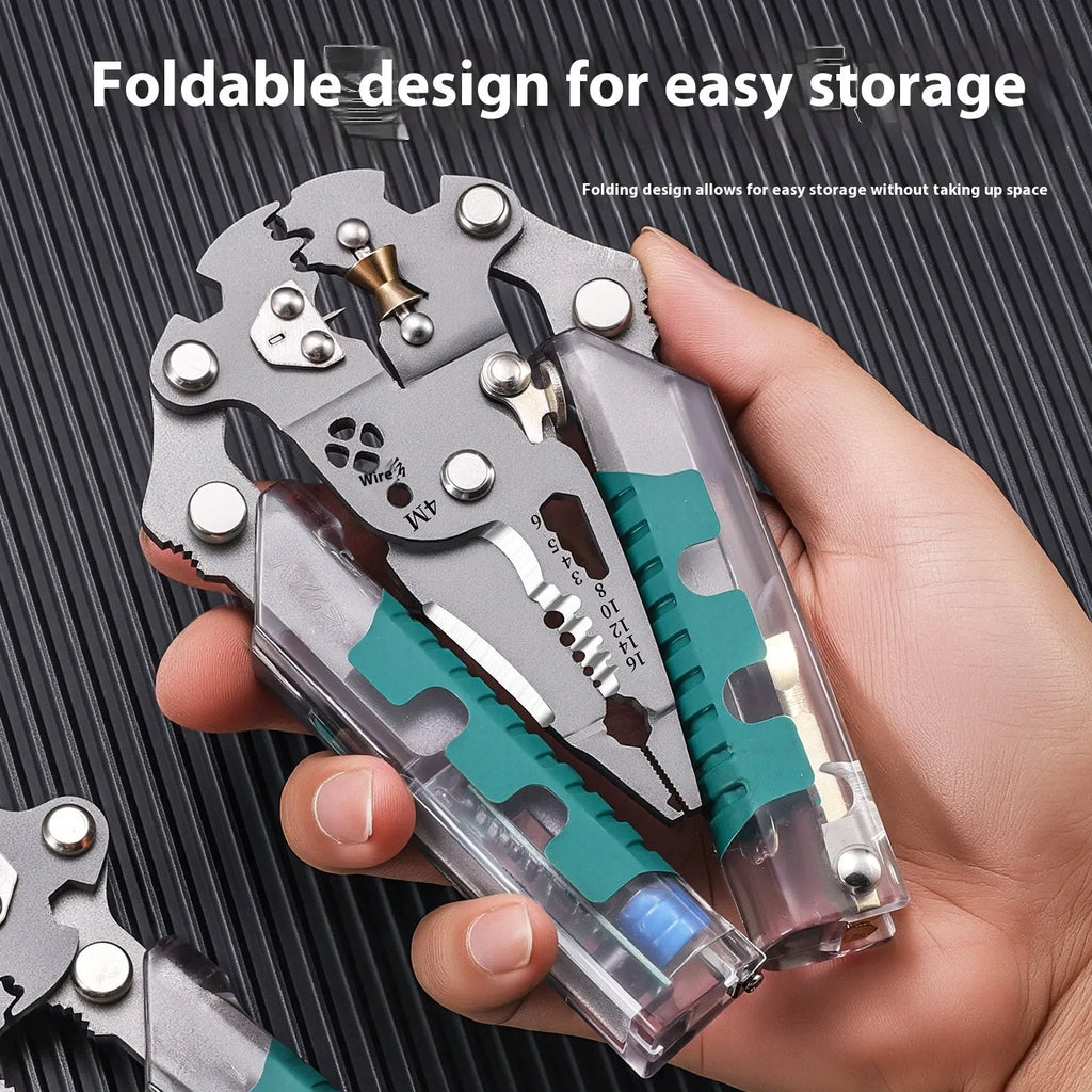 Electricians' wire stripper pointed pliers with rust prevention cutting edges in 225mm length