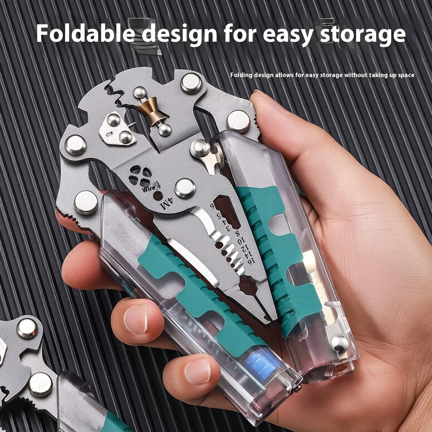 Electricians' wire stripper pointed pliers with rust prevention cutting edges in 225mm length