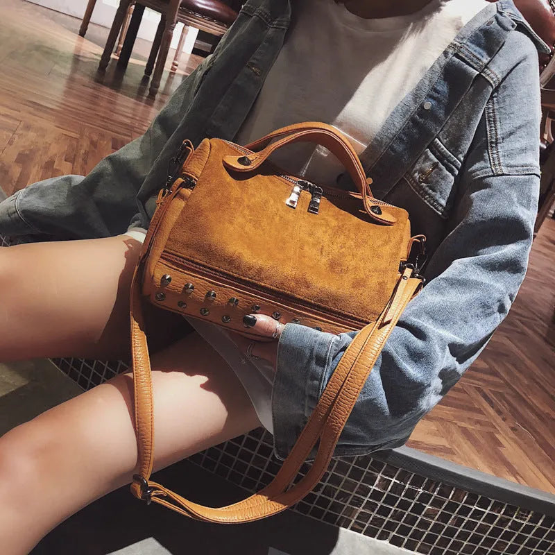 Soft PU women's casual tote shoulder bag in black, brown, or grey with a zip closure.