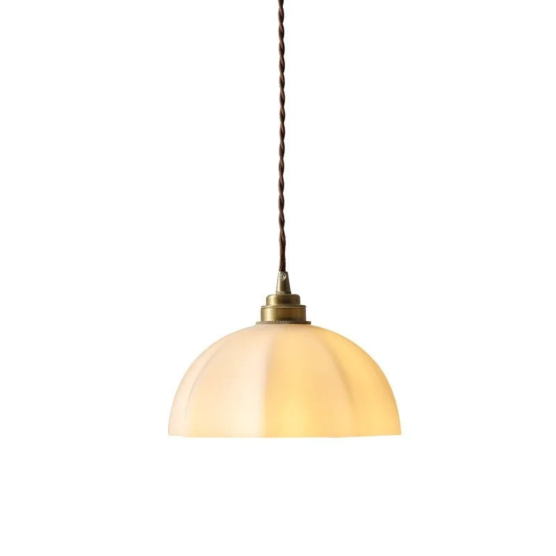 Chinese style copper glass indoor pendant droplight for bedroom or dining room.