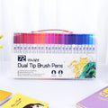 Set of refillable watercolour pens in a case, showing multiple vibrant colours for art and design projects.