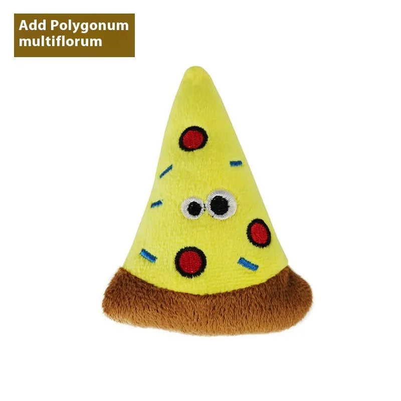 Tiantianmao catnip plush toy in burrito, cone, cucumber, mushroom, pineapple, and pizza shapes for cats