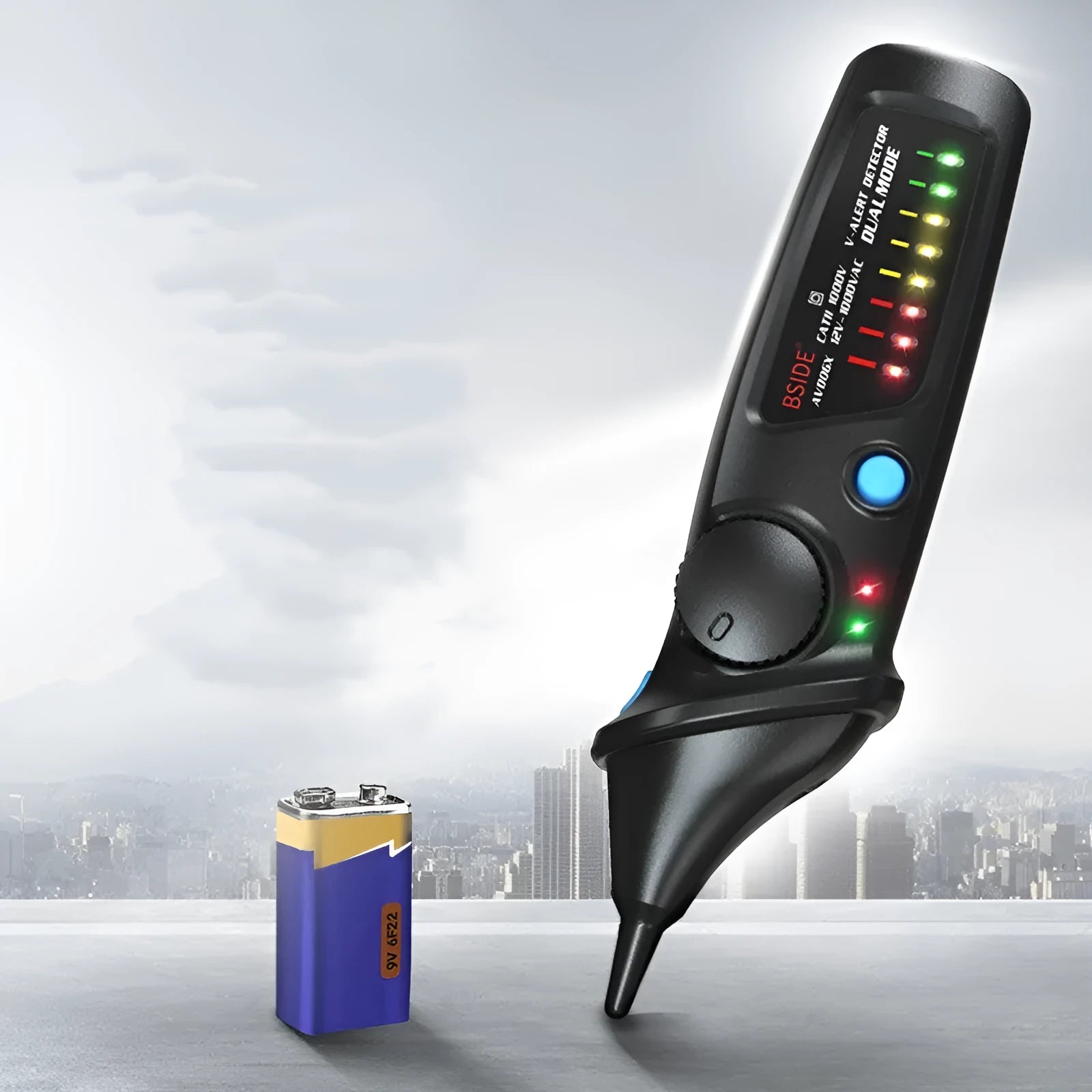 Smart sensor test pencil with round head for high voltage electrical testing