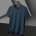 Men's black loose fit short sleeve T-shirt with round neck in Ice Silk antibacterial fabric