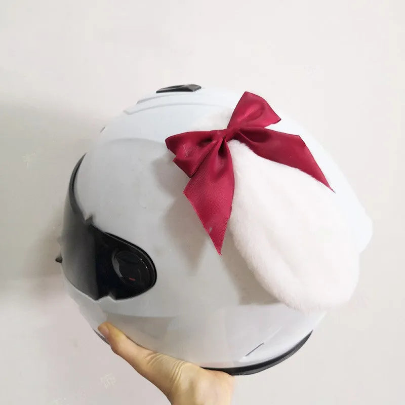 Carbon fibre rabbit ear decoration for motorcycle helmets in various colours.