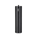 Black aluminium power bank with a carry handle, showing slim 12.5cm length.