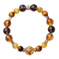 Lucky Jinba tiger-eye crystal bracelet with geometry beads in natural yellow tower colour