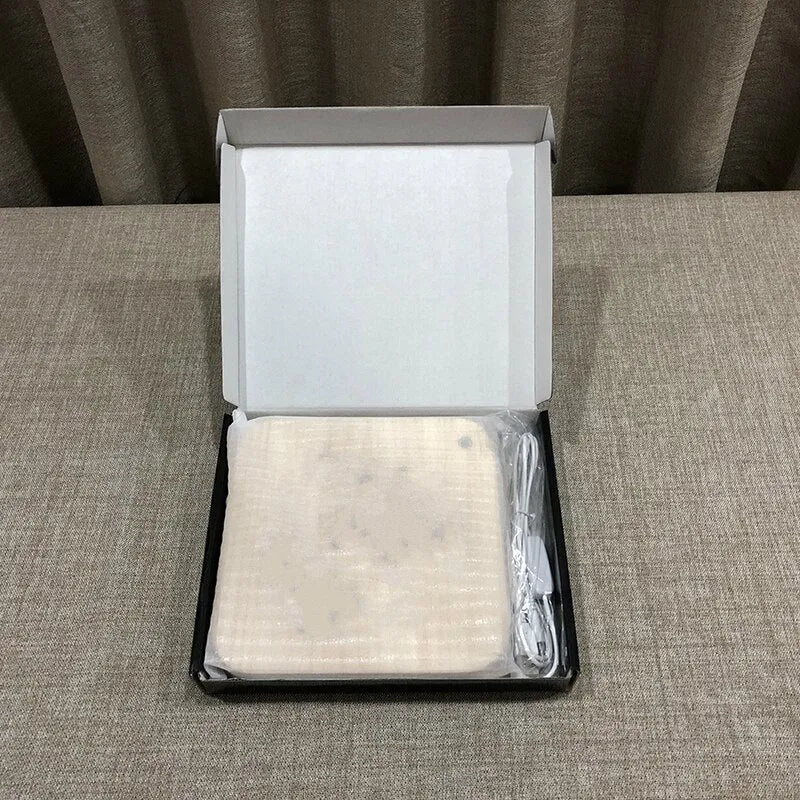 USB-powered wooden cube LED atmosphere light with warm white lighting