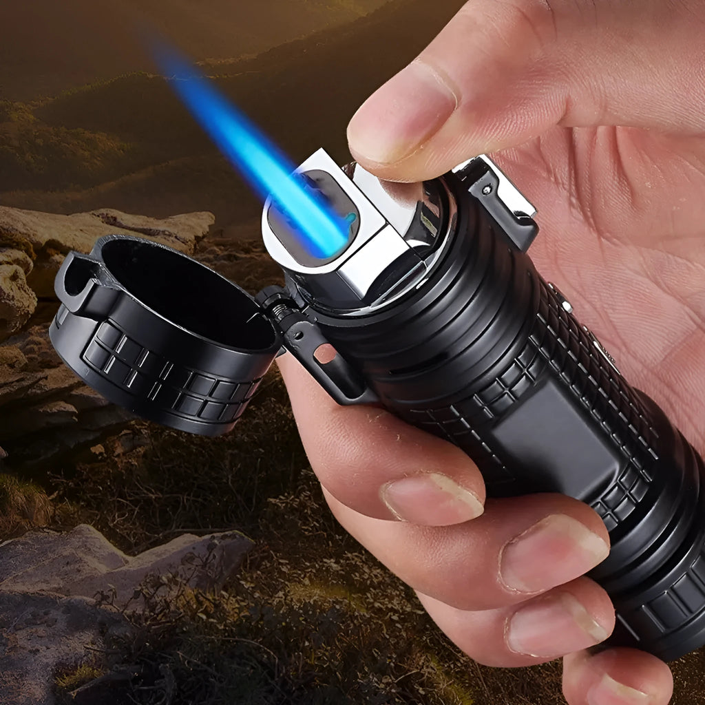 TH727 multifunction waterproof metal flashlight lighter in five colour options