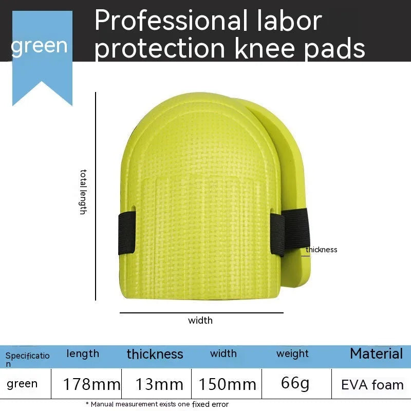 A pair of thick EVA foam kneecap pads in blue colour for floor work.