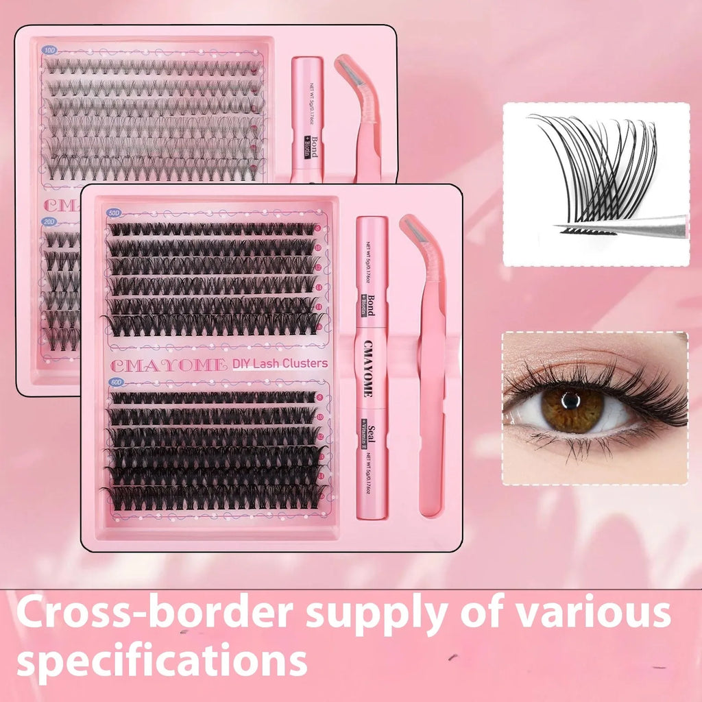 DIY single cluster false eyelashes with 15.5cm length artificial fibre material