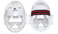 Karate helmet for boxing head protection in white, blue or red colour with size options from S to XL