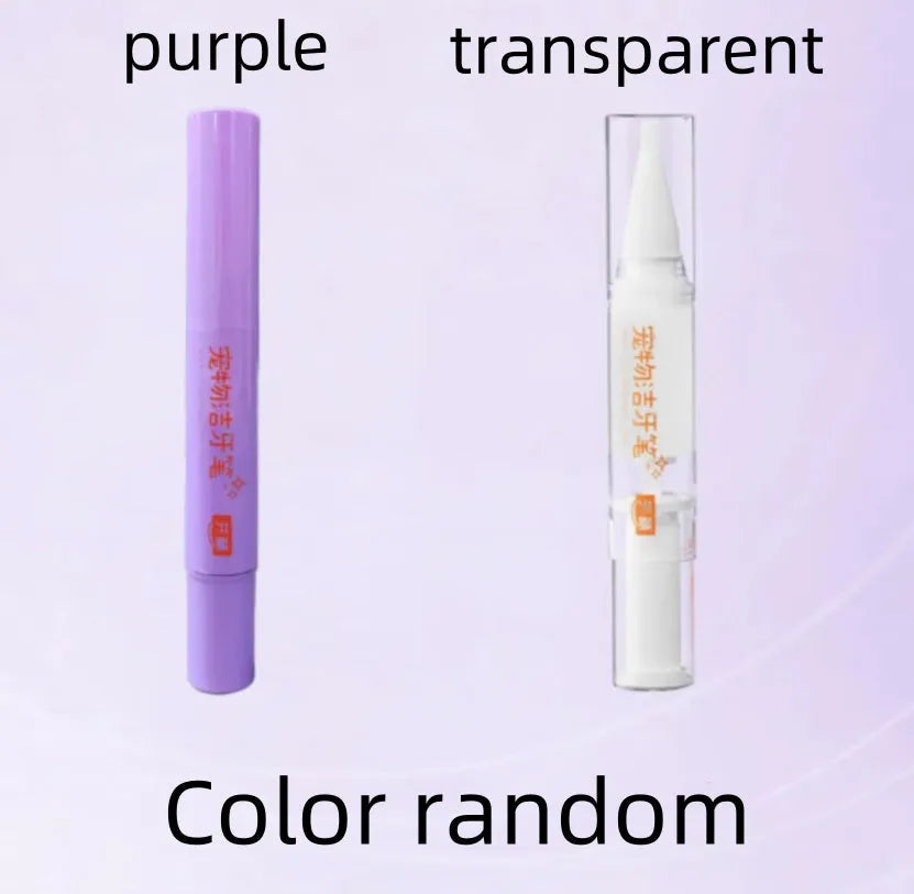White and blue pet toothbrush pen for dog and cat teeth whitening and tartar cleaning