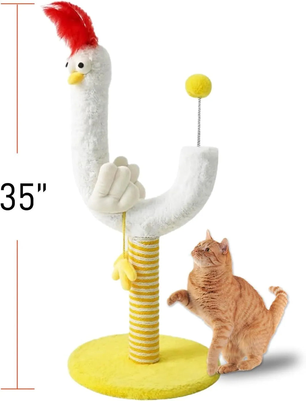 Sisal rope cat scratching post with U-shaped design measuring 35x35x88cm