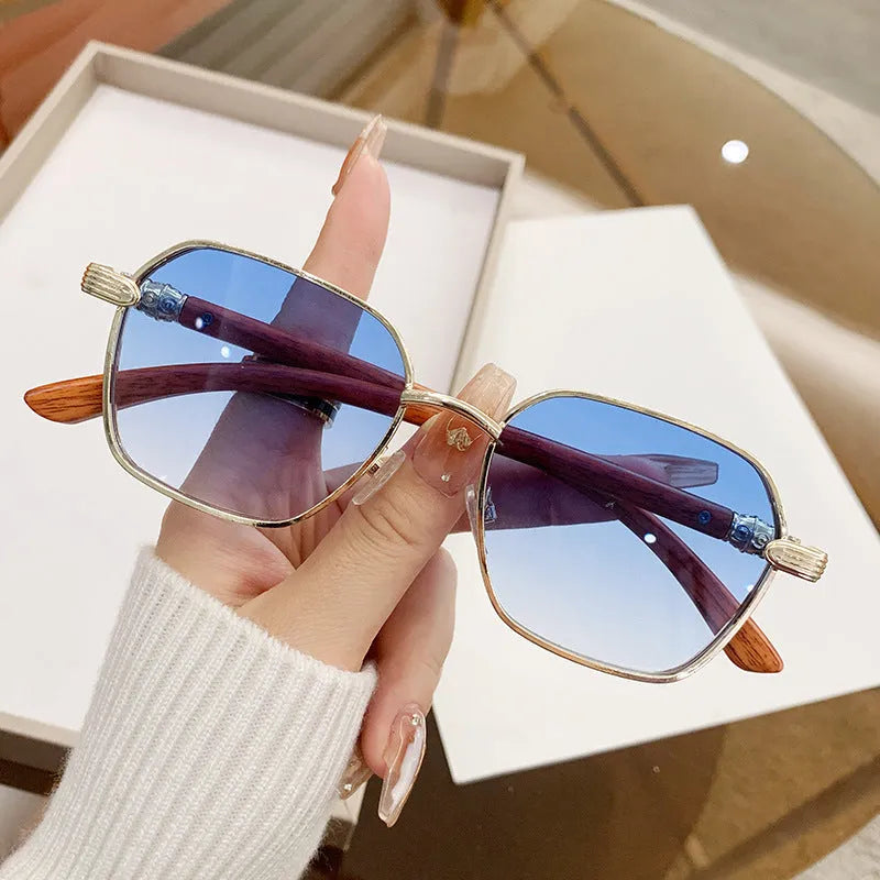 Gold alloy frame frameless trim fashion glasses with personality style design
