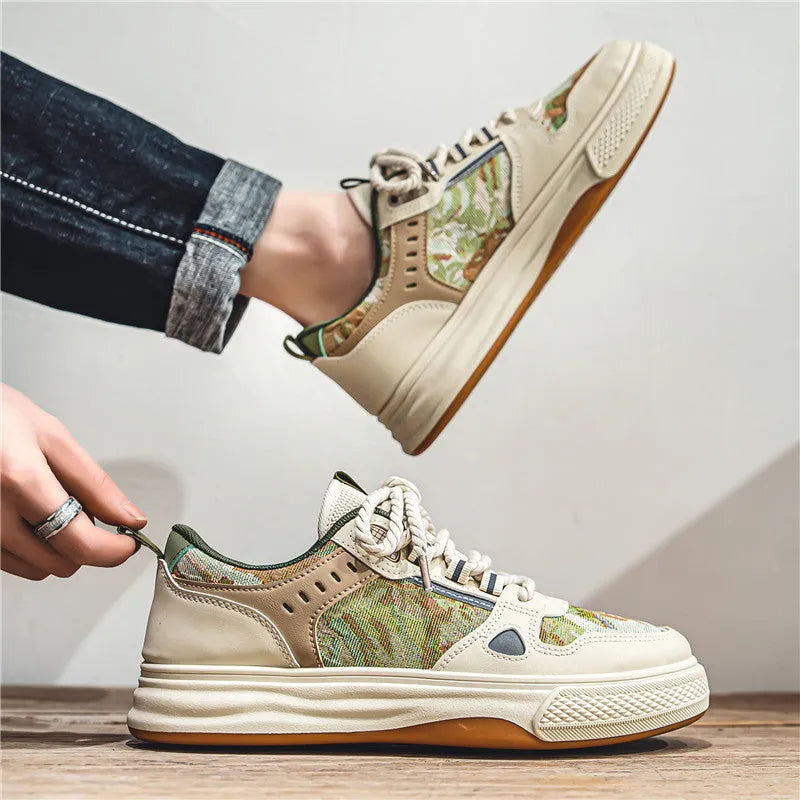 Canvas casual flat shoes in Milan green colour with round toe design