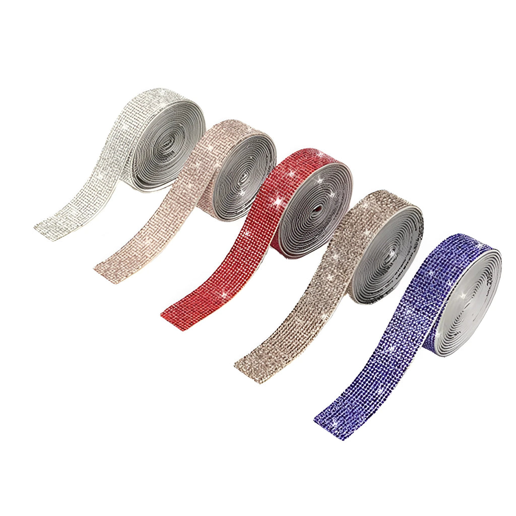 Glass water drill strip for self-adhesive clothing decoration in white or AB colour with electroplating treatment