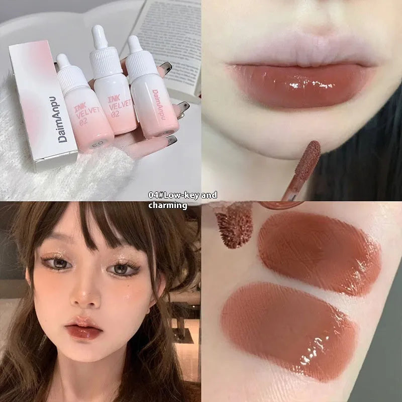 Milk Huhoo series mirror lip lacquer in 3.5g packaging with four shade options