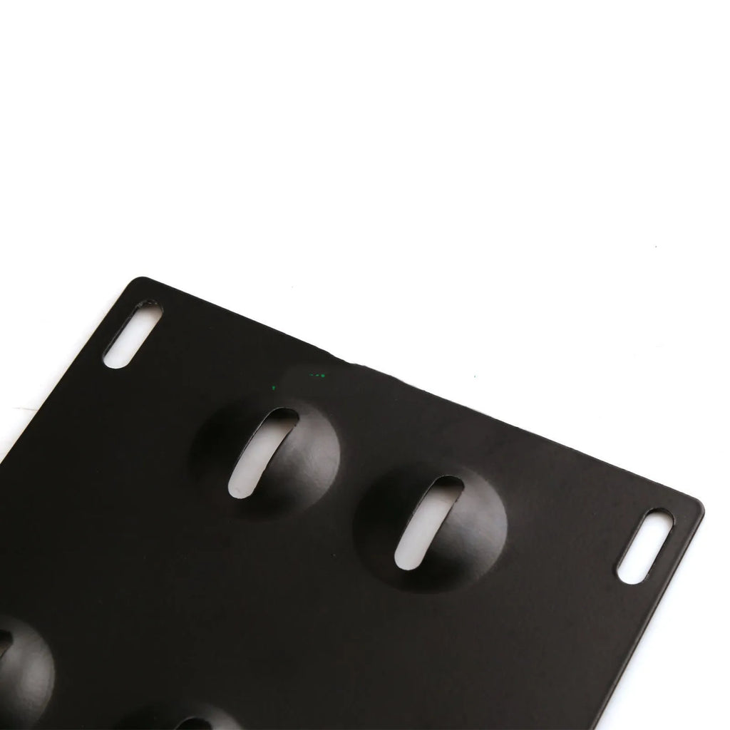 Metal American licence plate frame with integrated trailer hook for car modification, 21x10 cm.
