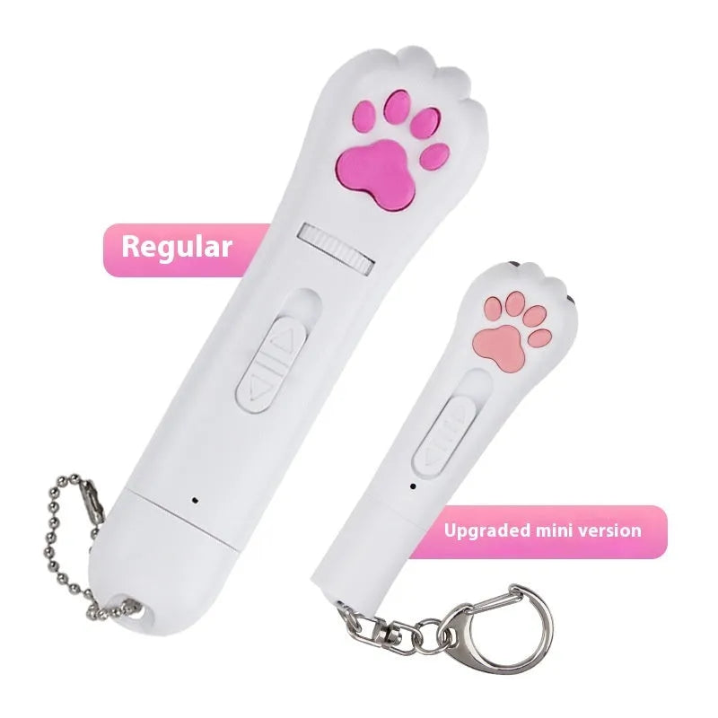 Infrared pet laser toy with cat teasing stick in blue colour.