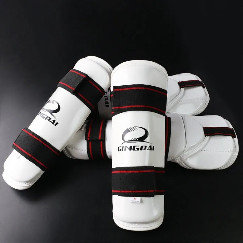 Taekwondo leg and arm protective gear set with PU EVA foam construction in multiple sizes