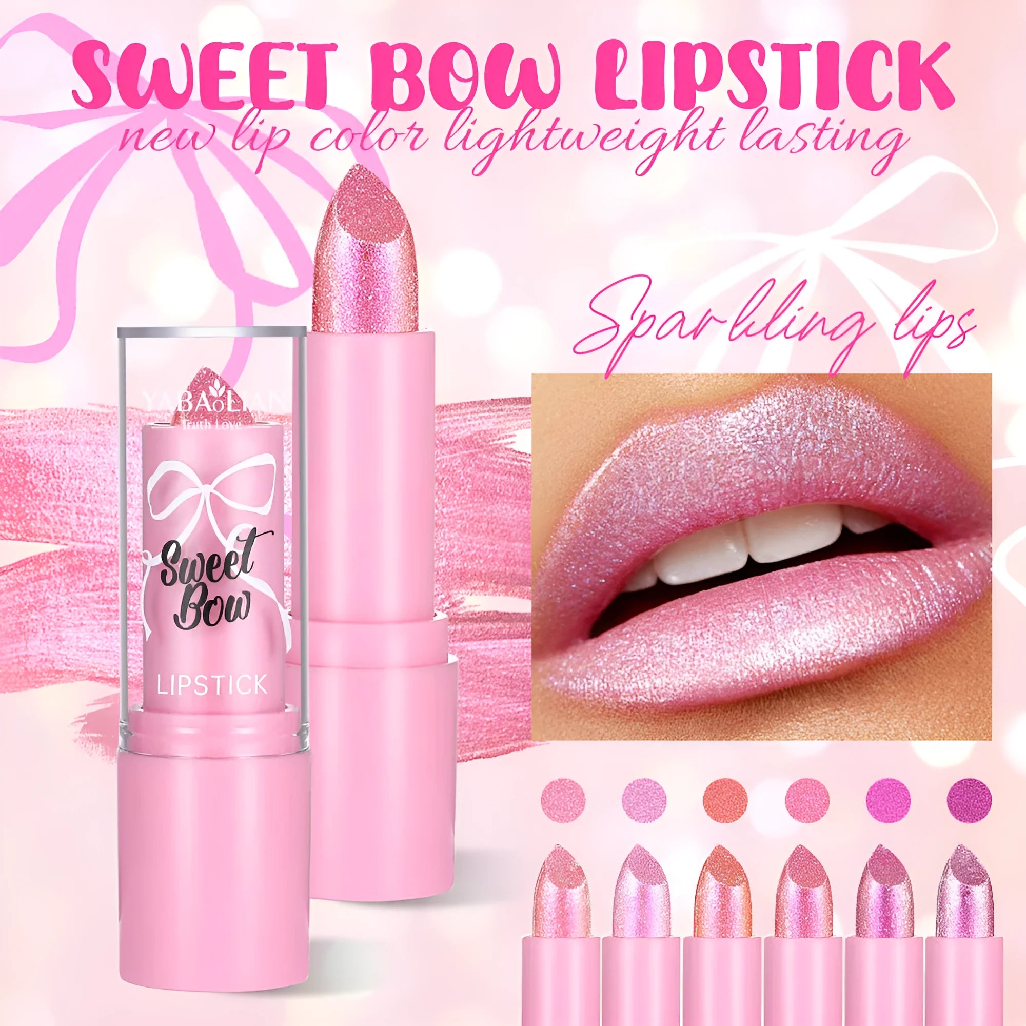 Sweetheart Bow XINGX Diamond Lipstick in decorative case with six colour shade options.