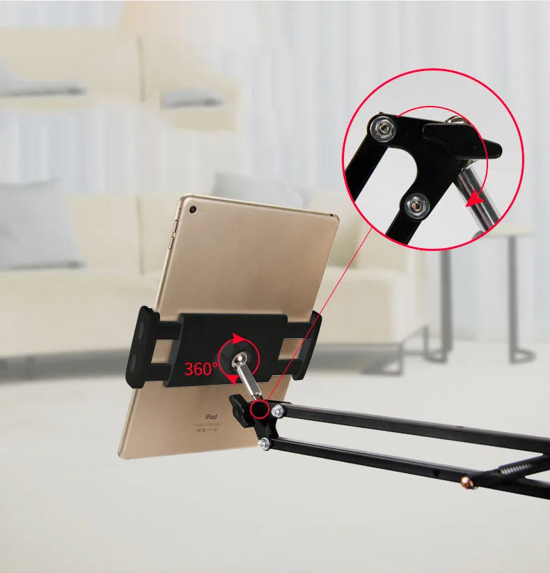 10cm folding phone tablet stand in black colour showing adjustable height feature