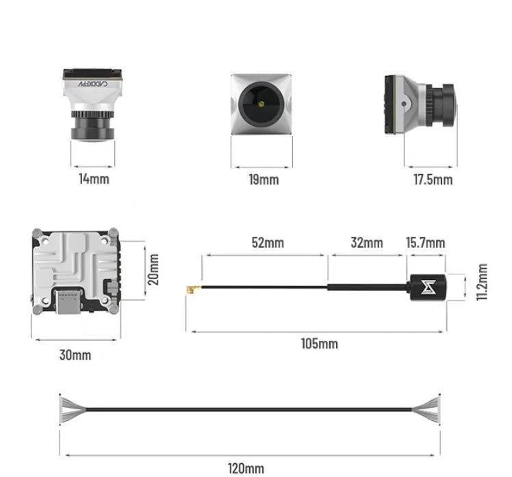 Caddx ADAPTS DJI FPV digital image transmission machine silver with Vista kit components