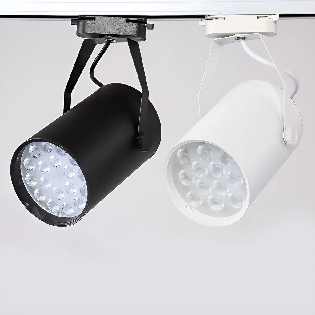 LED track spotlight with aluminium shell on lighting track for shop display illumination