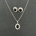 Sunflower zircon ear stud and necklace set in electroplated alloy jewellery with regular chain