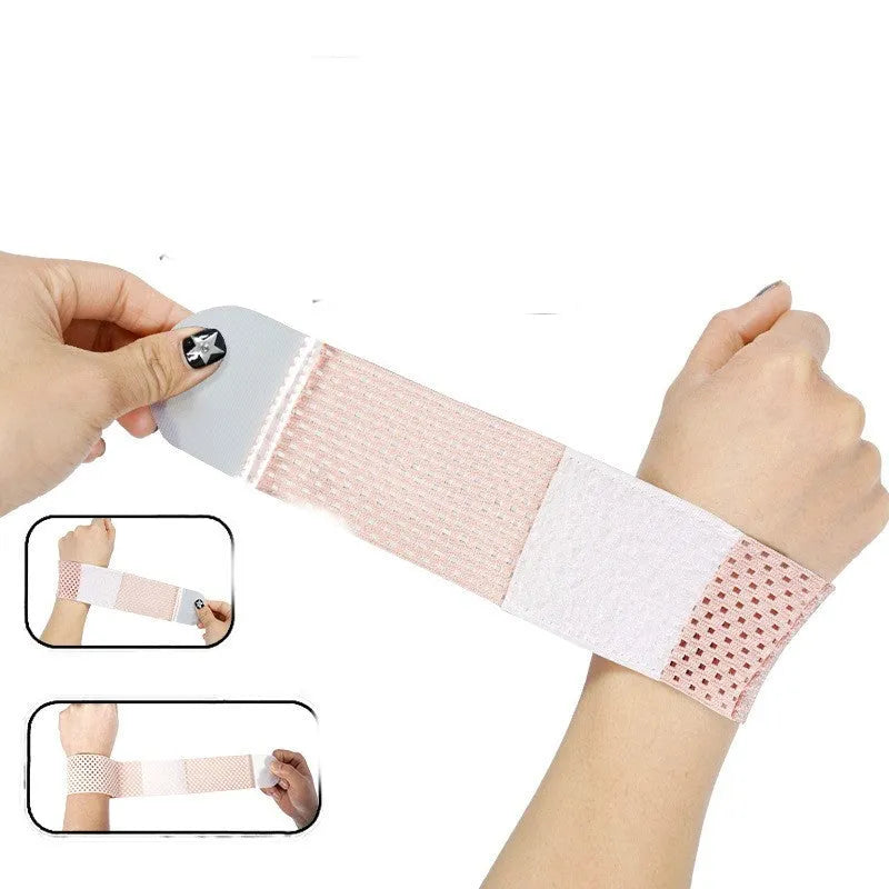 Athletic wristguards with elastic breathable construction in pink, black and grey colour options