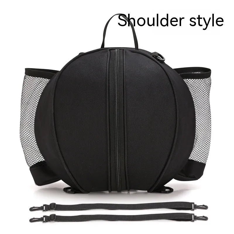 Oxford cloth basketball bag with 9L capacity showing one-shoulder and two-shoulder carrying options