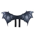 Black cloth bat wings Halloween costume accessory for pets in three sizes: 40cm, 55cm, and 64cm wing spans