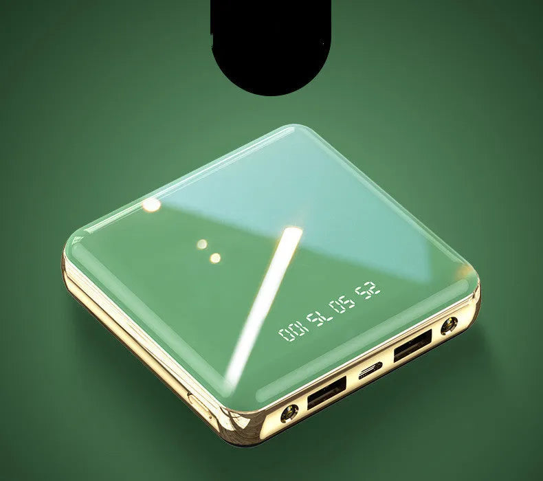 Square mini power bank 20000mAh with aluminium shell and multi-port output in blue, green, grey, or red