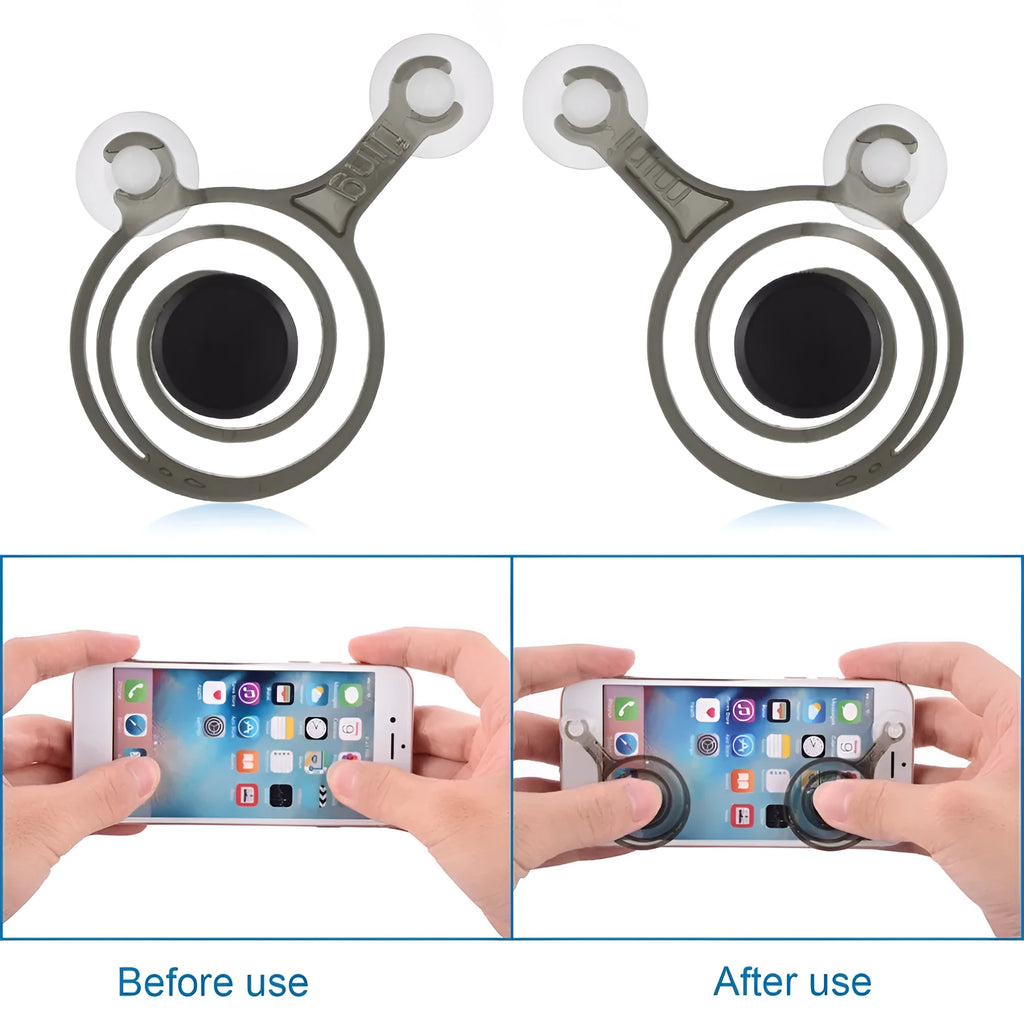 Clear plastic joystick pair for mobile phone touch screen gaming
