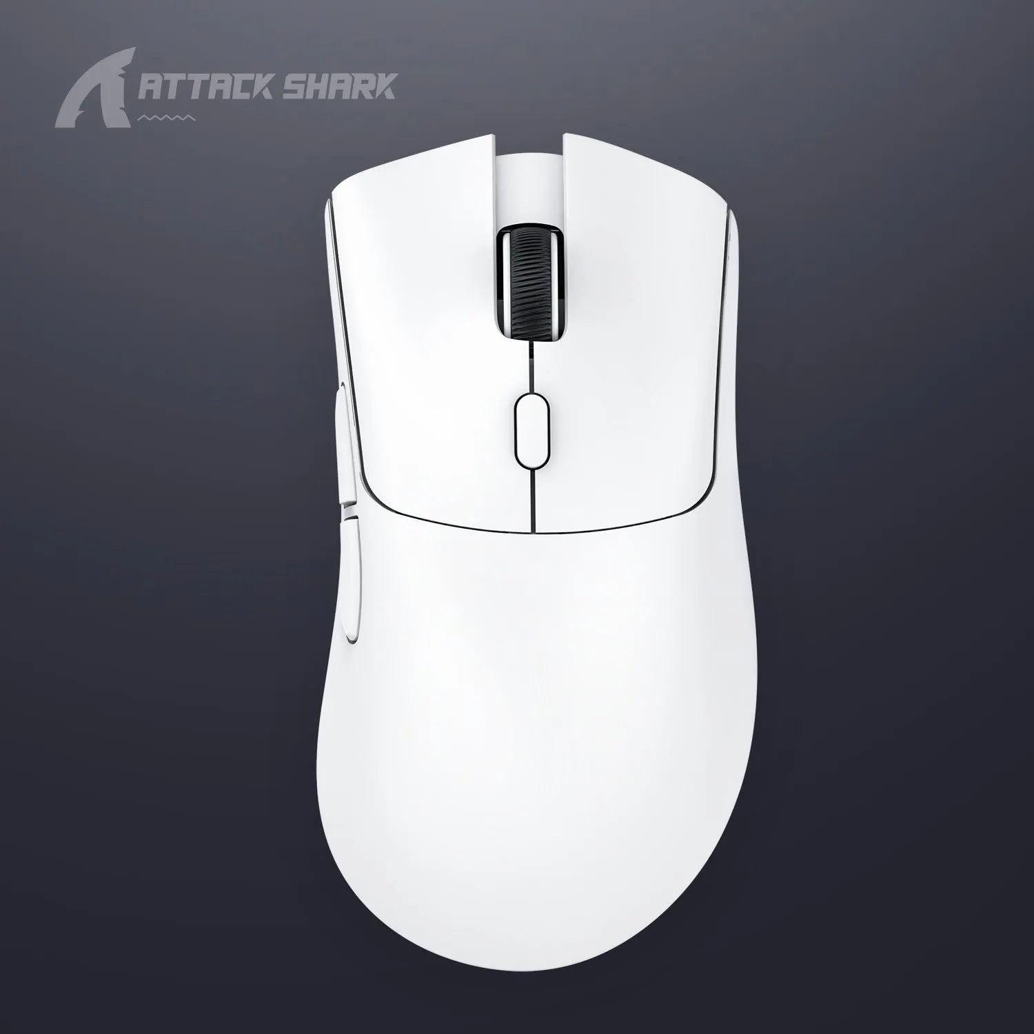 Attack Shark wireless Bluetooth gaming mouse in black, white, and red colours showing ergonomic design