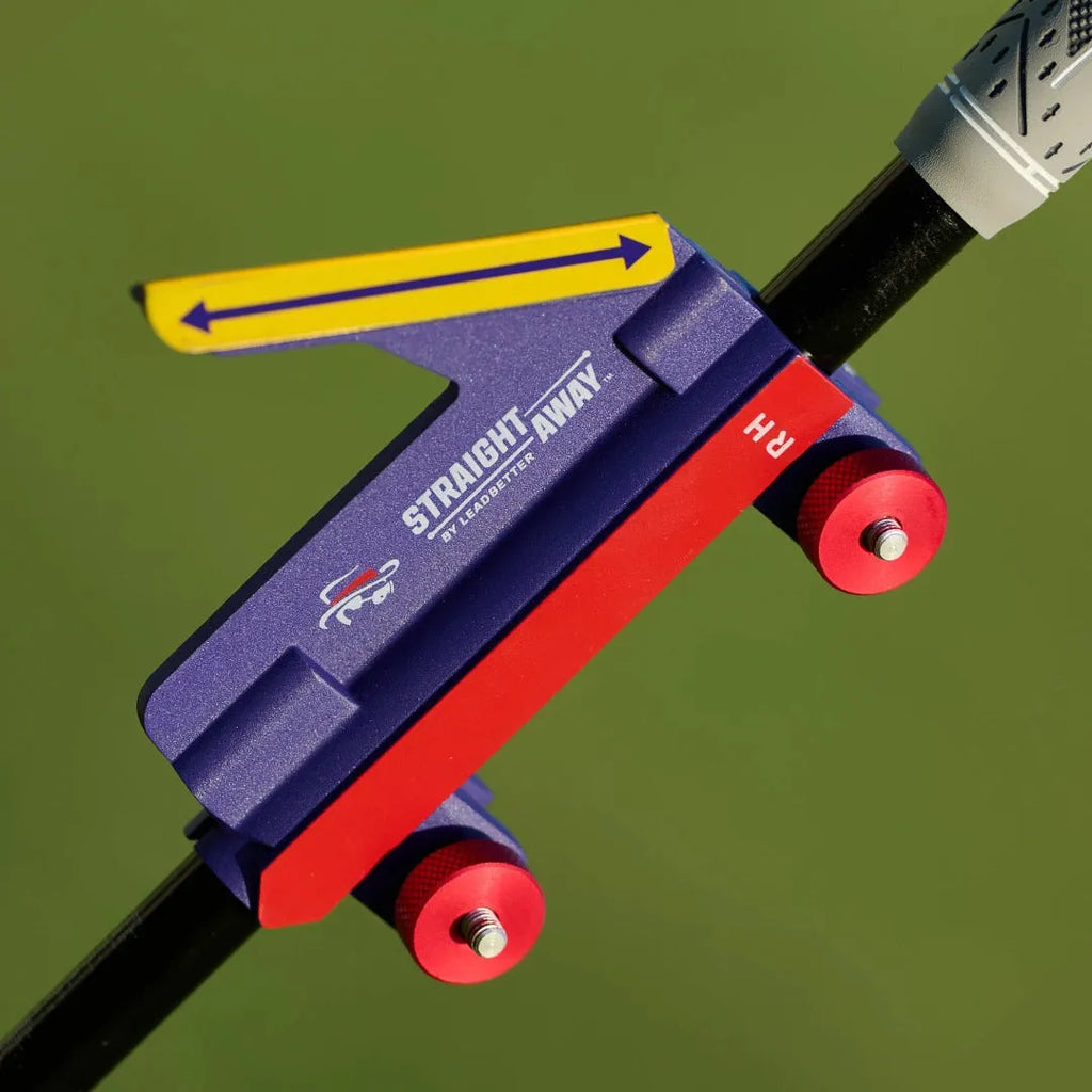 Golf swing plane simulator trainer with plastic construction shown from practice angle