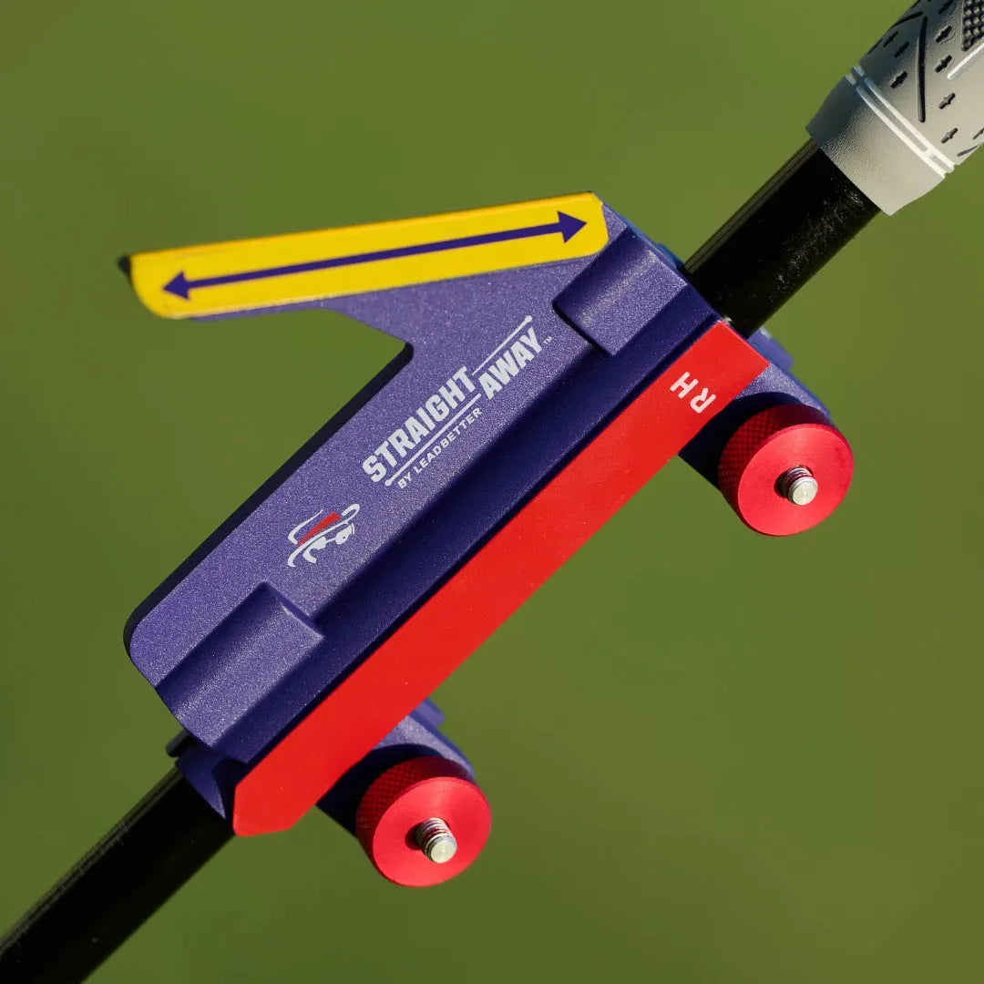 Golf swing plane simulator trainer with plastic construction shown from practice angle